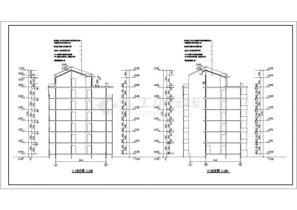 某地住宅楼施工建筑CAD基础平面布置参考图-图一