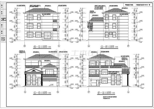 经典别墅施工建筑CAD布置图-图二