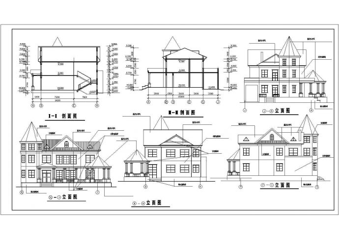 某小型别墅设计建筑全套参考CAD详图_图1