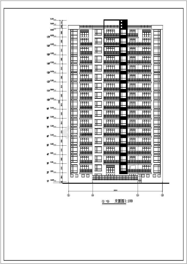 某地高层框剪结构住宅楼建筑方案图-图一