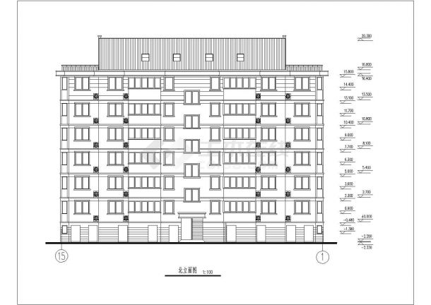 某地多层住宅设计建筑cad图-图二