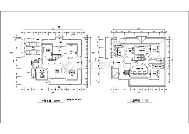 某区域精美别墅CAD平面布置参考图-图二