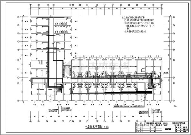 一栋六层框架结构宿舍楼电气设计施工图-图一