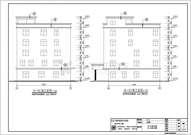某地五层砖混结构办公楼建筑施工图（高16.5米）-图一
