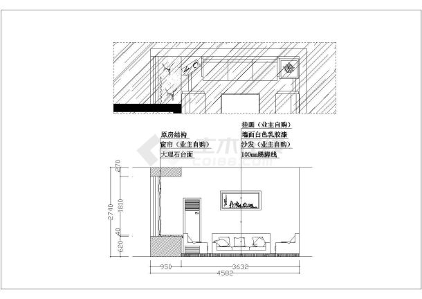 某地剪力墙结构两居室室内装修设计方案图-图二