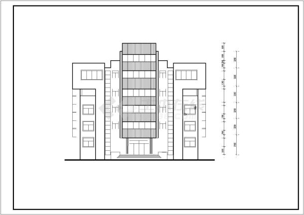 不错的六层办公楼建筑施工图-图一