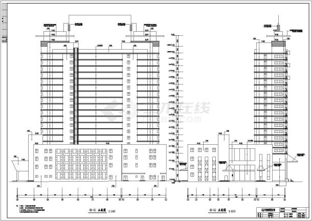 某地19层框架结构高层酒店建筑设计方案图-图一