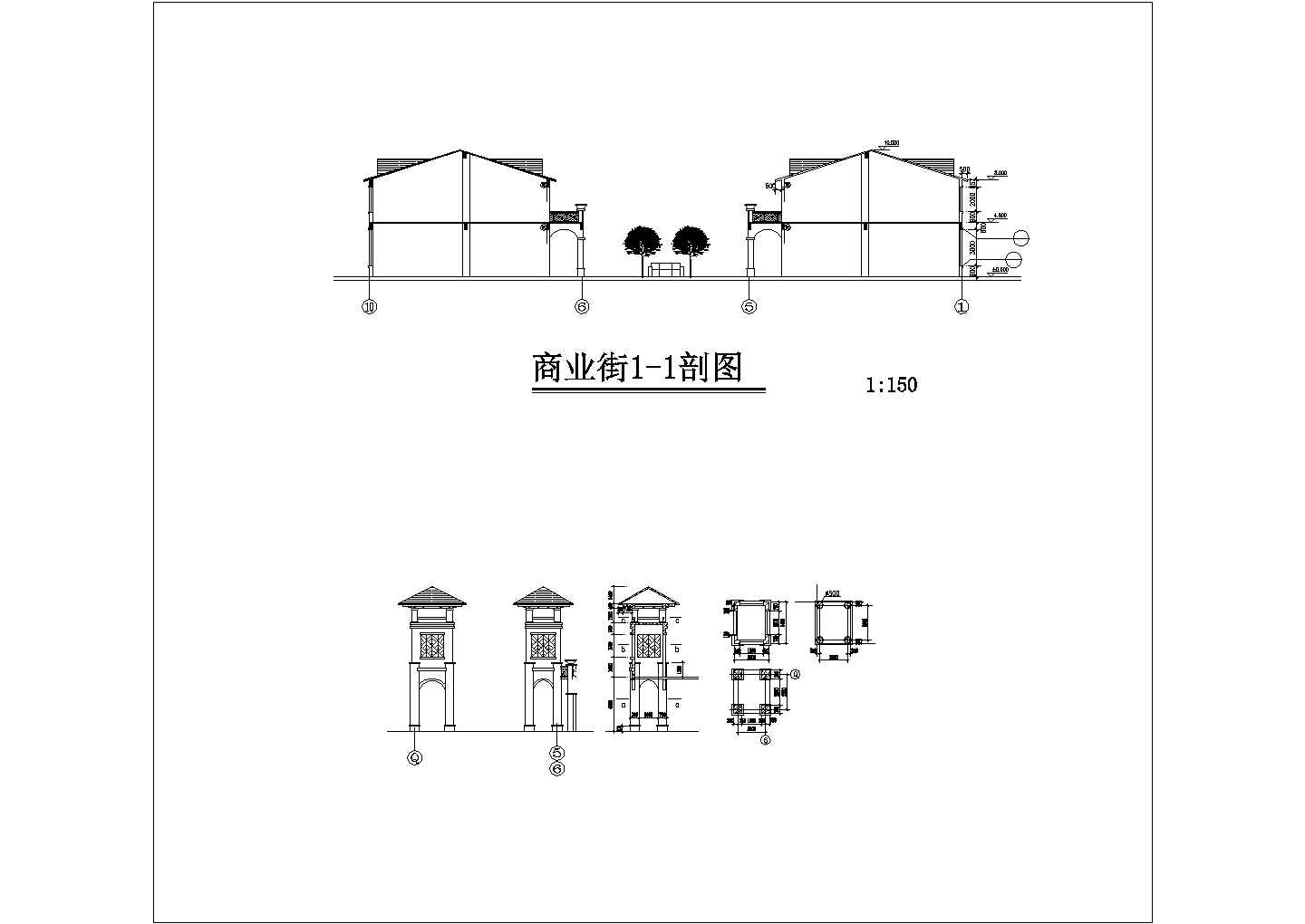 某框架结构商业街建筑方案图VIP