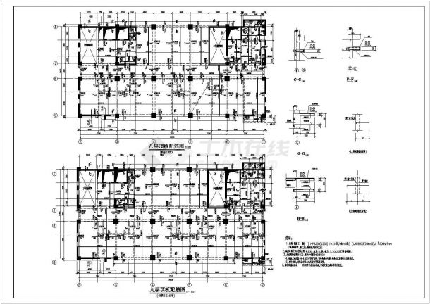 某地二十二层电视中心全套结构建筑cad图-图一