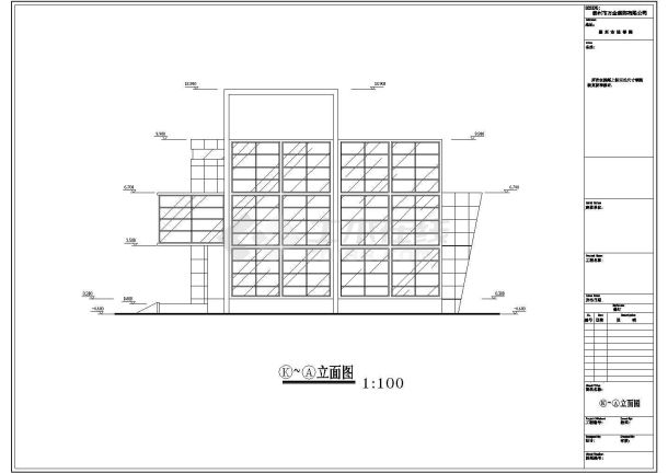 某地三层办公楼设计建筑cad图-图一