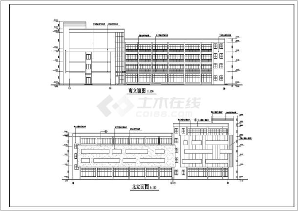 某6210平方米五层框架结构办公楼建筑施工图纸-图二