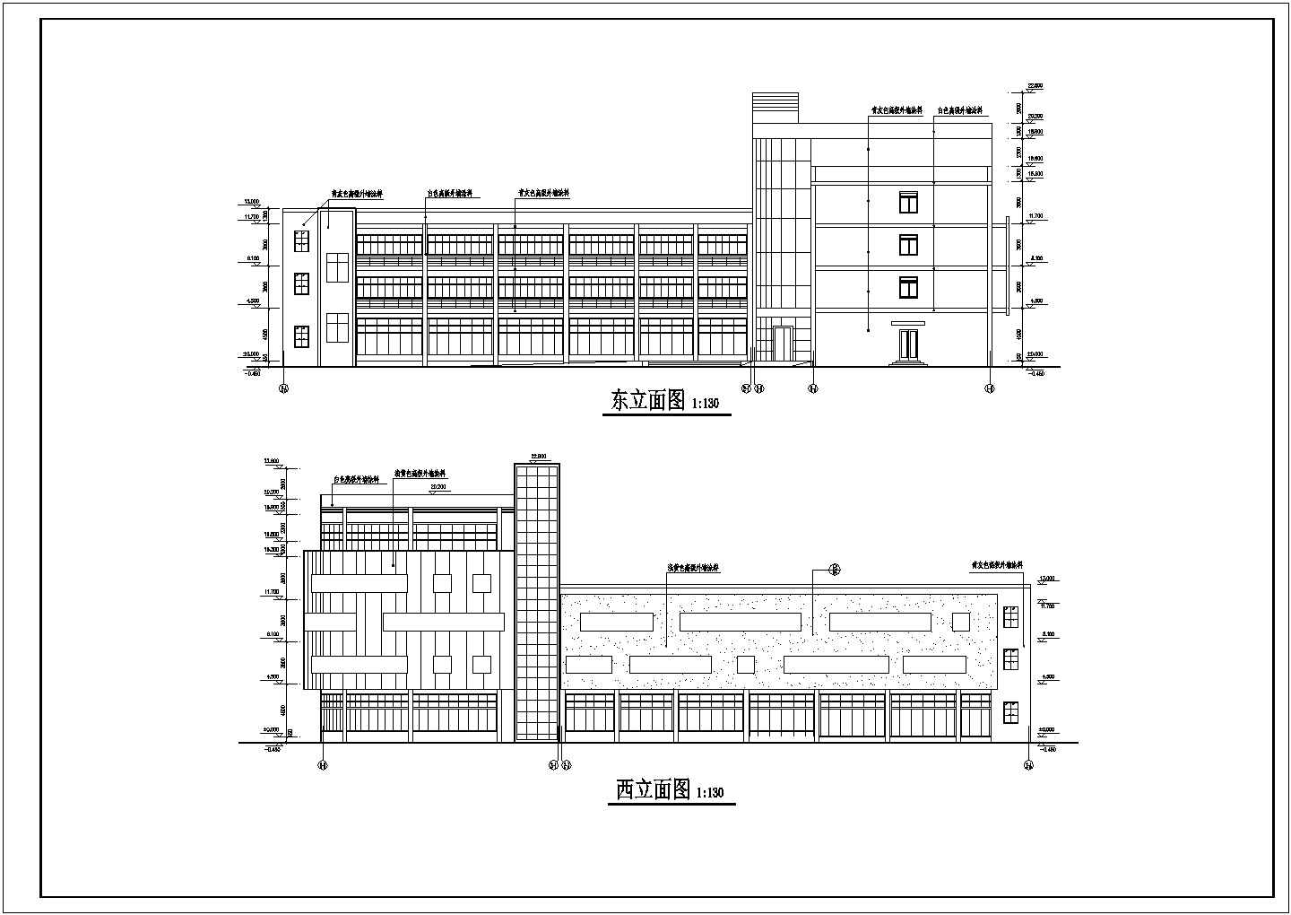 某6210平方米五层框架结构办公楼建筑施工图纸