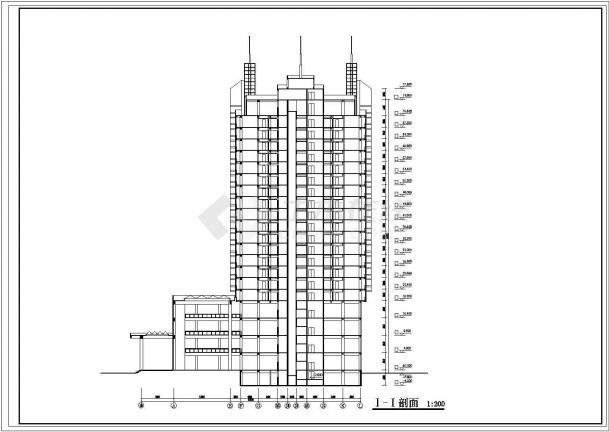 某二十一层酒店建筑设计方案图（框筒结构）VIP-图二