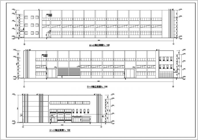 某三层钢结构厂房建筑方案设计图纸_图1