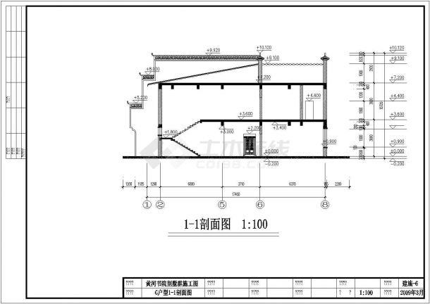 某地二层砖砼中式别墅建筑设计施工图-图二