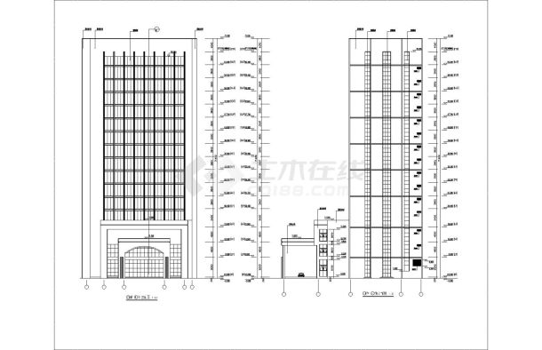 某华北结算中心46400㎡十六层酒店建筑施工图-图二