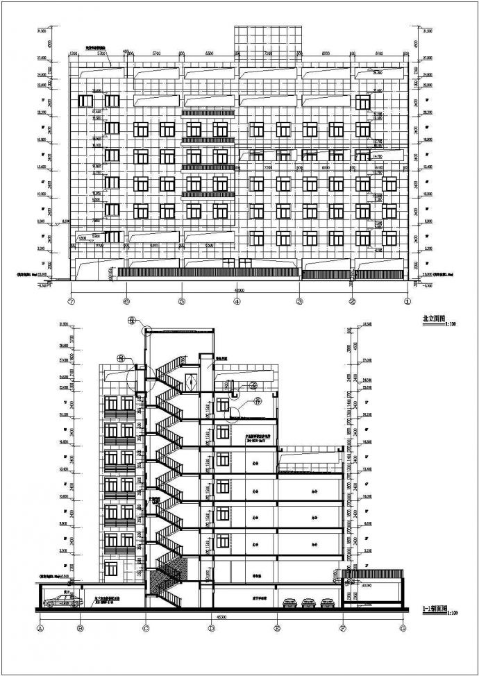 常熟某地7层框架结构办公楼建筑设计施工图_图1