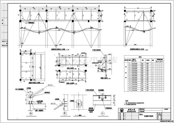 多种类型钢结构雨篷结构设计施工图-图一