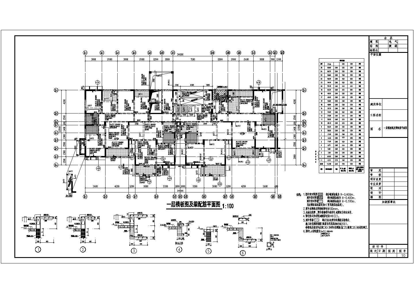 武汉25层剪力墙结构住宅楼施工图（预应力管桩基础）