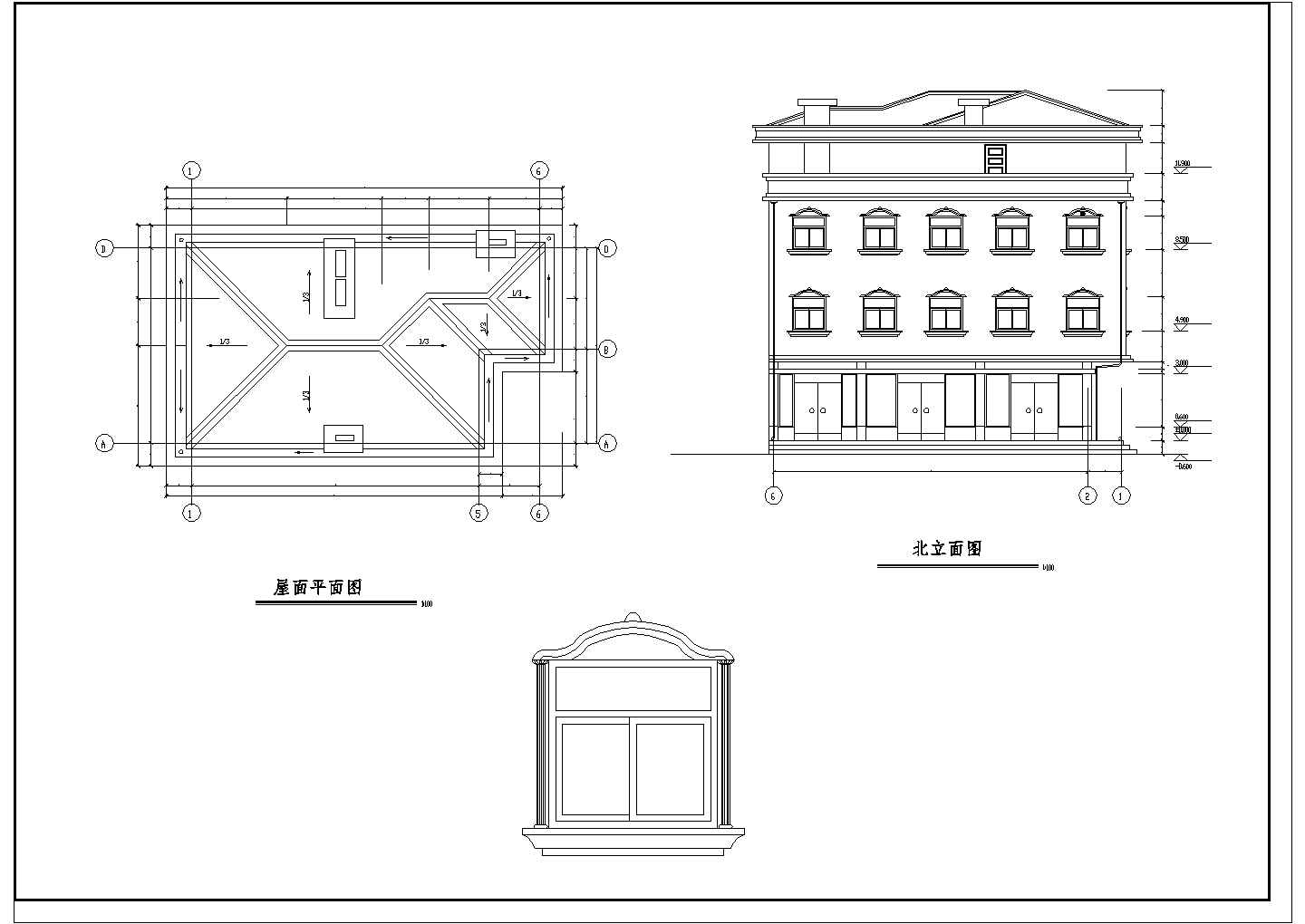 某三层框架结构农家别墅独立基础设计施工图