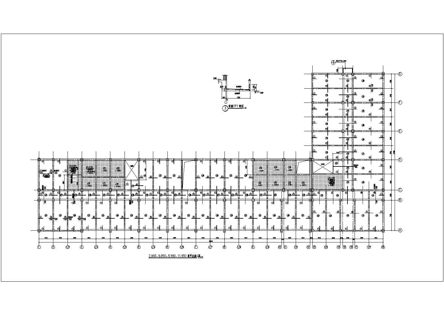 六层L型桩基础框架结构宿舍楼结构施工图