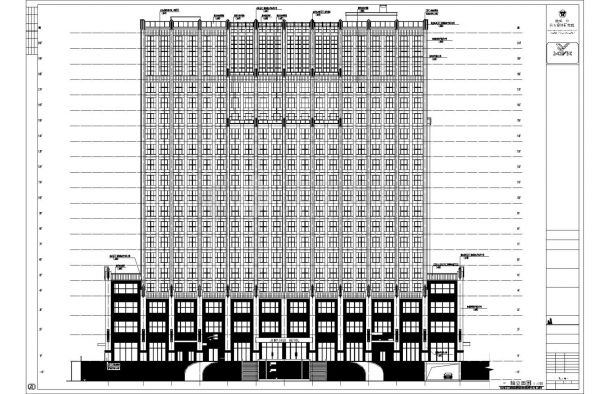[福建]高层框架结构塔式酒店建筑施工图VIP-图一