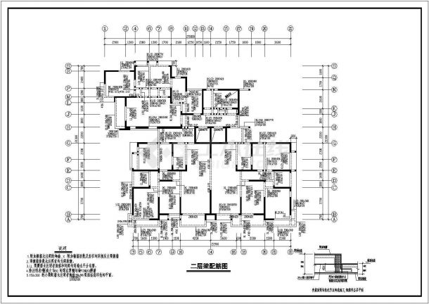 6°区某十八层剪力墙住宅结构施工图-图二