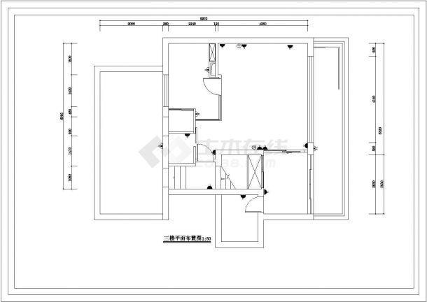 某地三层框架结构别墅室内装修设计施工图-图二