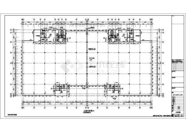 框架结构厂房结构施工图（桩基础三层）-图二