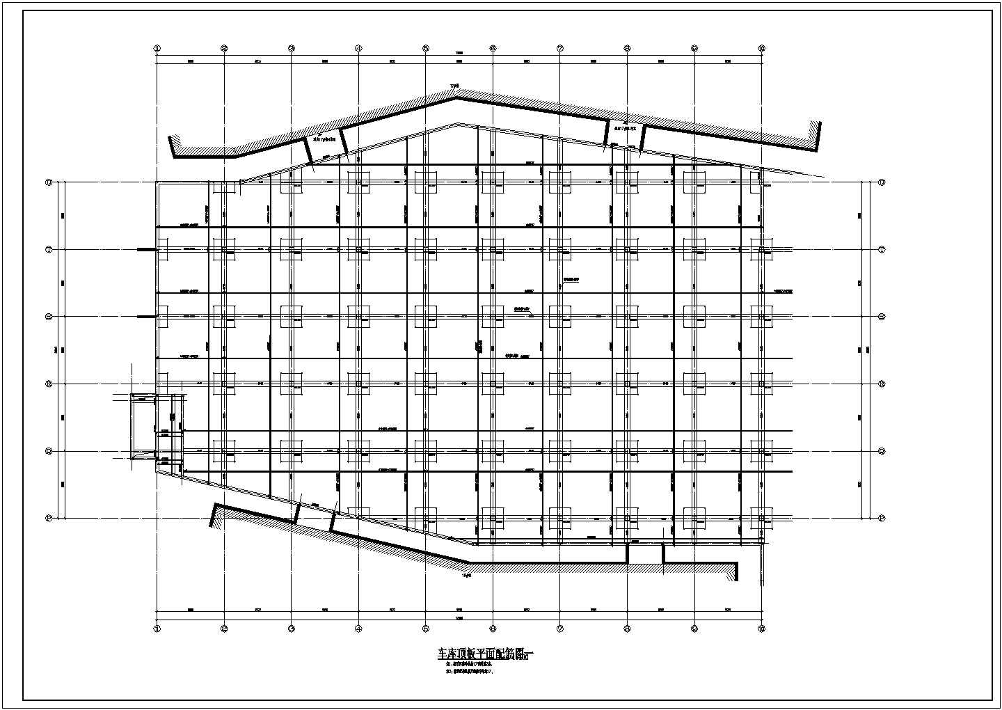 空心楼板地下车库结构CAD平面布置参考图