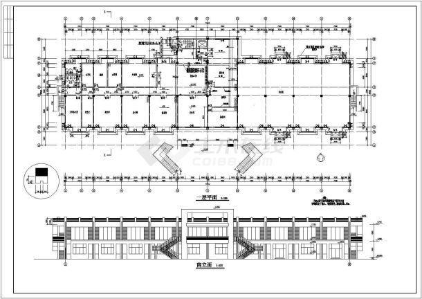 某地二层框架结构员工食堂建筑施工图-图一