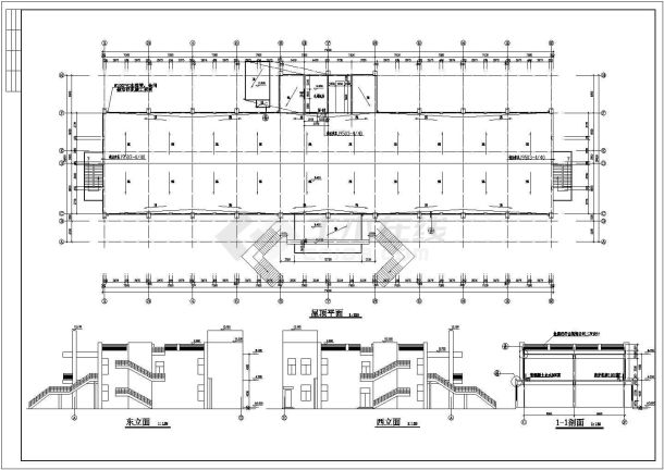 某地二层框架结构员工食堂建筑施工图-图二
