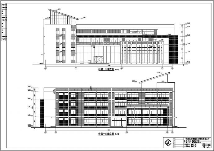 临桂县四层框架结构中学图书馆建筑设计施工图_图1