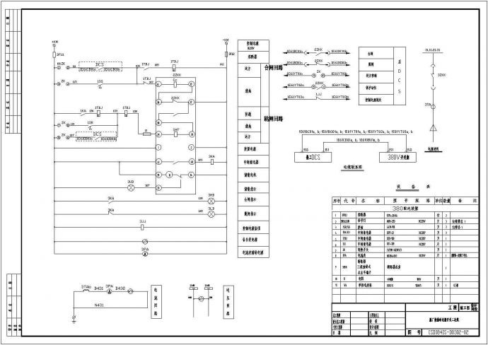 某低压厂用电二次线原理接线设计图纸_图1