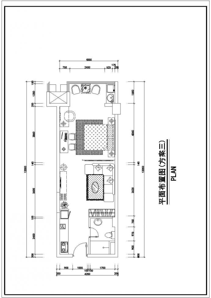 某地高层框架结构酒店式公寓标间装修设计方案图_图1