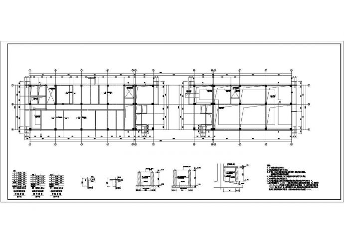 8度区四层框架结构中学教学楼结构施工图(带夹层含人防)_图1
