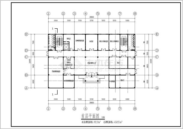 平武县五层框架结构档案馆建筑设计方案图-图一