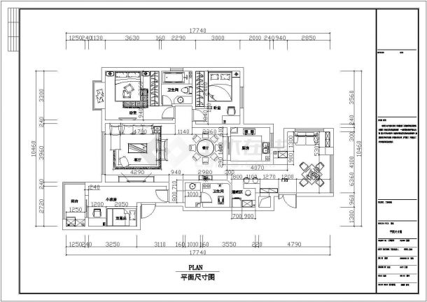 三室两厅一厨两卫户型全套装饰设计图纸-图二