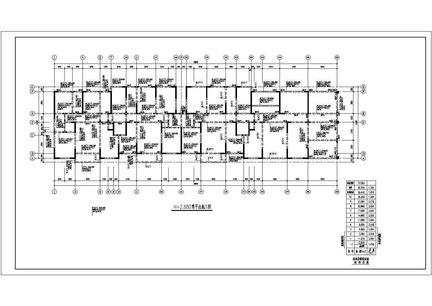 某小区11层剪力墙结构住宅楼结构施工图（筏型基础）