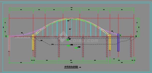 4座桥梁结构图，城市景观桥结构施工图-图二