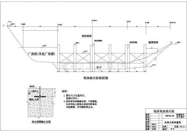 技施阶段沧前电站工程闸墩坝结构钢筋图-图二