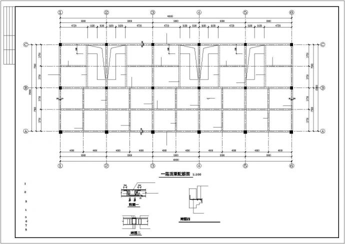 地上两层商业楼框架结构施工图_图1