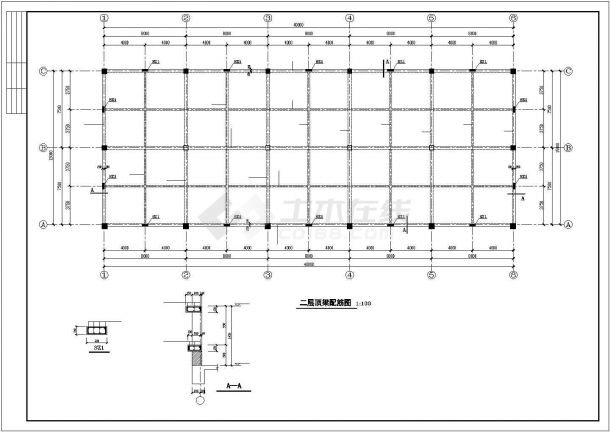 地上两层商业楼框架结构施工图-图二