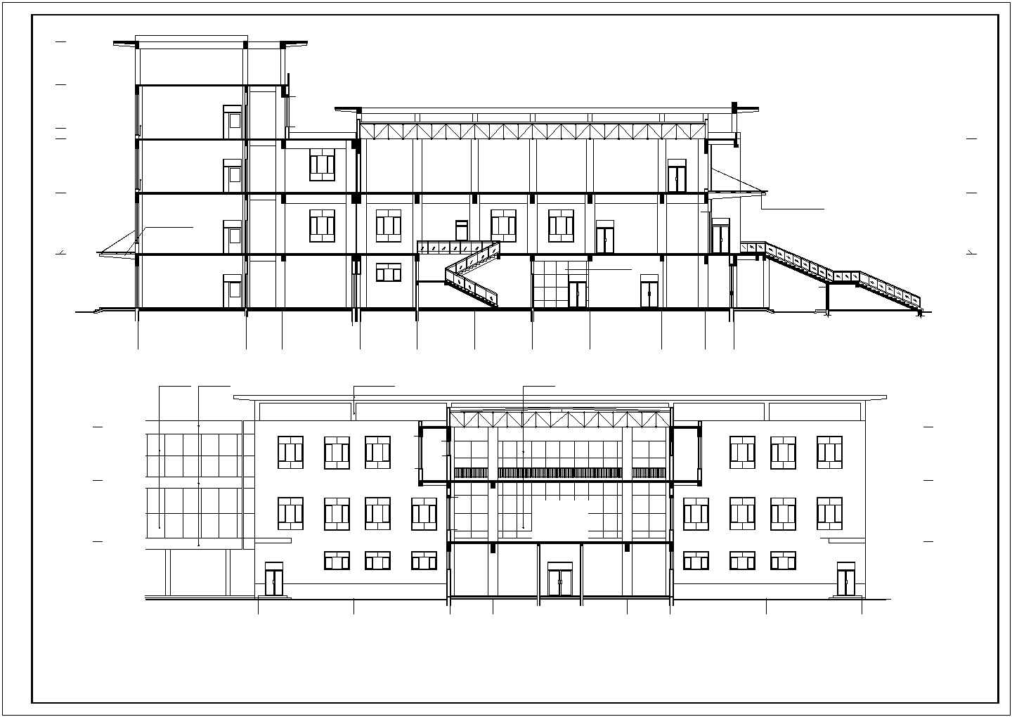 [山东]某4层中学图书馆建筑施工图（含效果图）