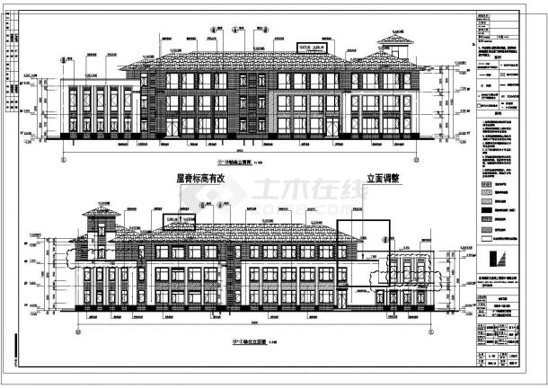 [天津]2600㎡三层框架结构坡屋顶市级幼儿园改建施工图VIP-图一