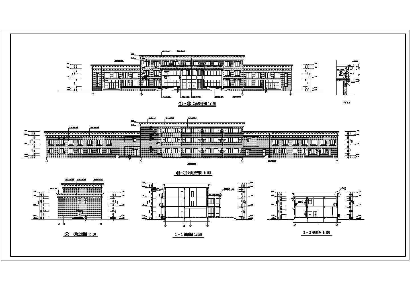 某三层框架接待中心建筑设计施工图