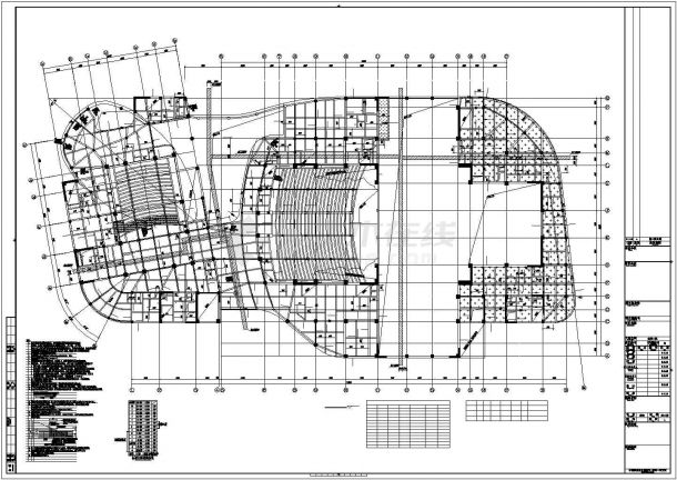 地上八层钢混组合结构大剧院结构施工图-图二