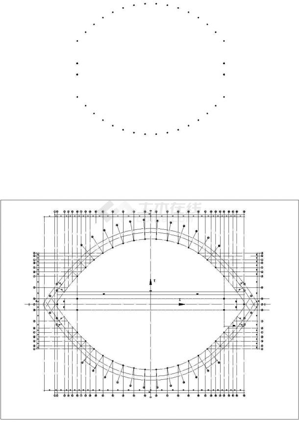 钢管桁架结构体育馆钢结构施工图（全运会场馆）-图一