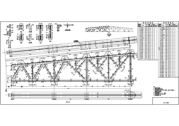 某地40T吊车钢结构厂房结构设计施工图-图一