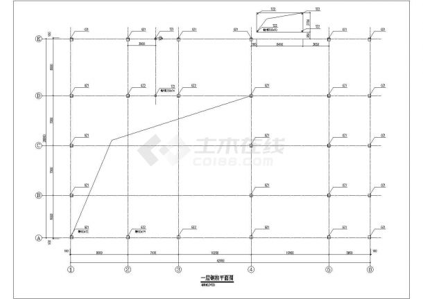 展示中心钢结构幕墙结构施工图-图二